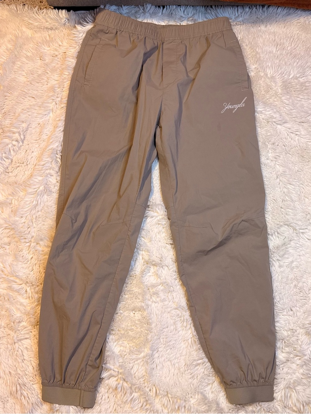 YoungLA men’s XL Taupe casual Joggers stretchy tapered